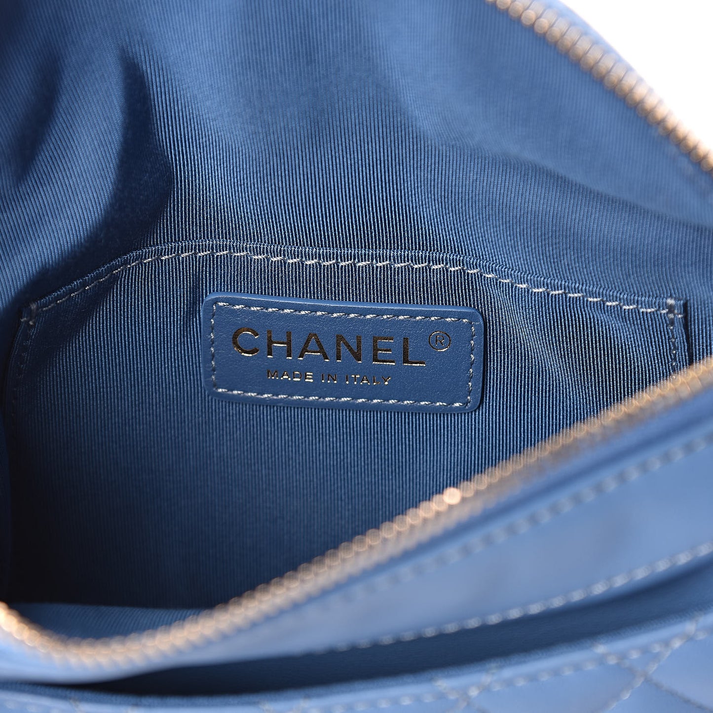 Lambskin Quilted Bi Waist Bag Fanny Pack Blue