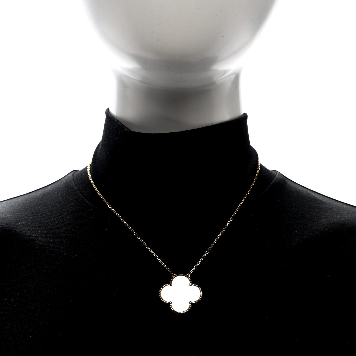 Van Cleef & Arpels 18K Yellow Gold Mother of Pearl Magic Alhambra Pendant Necklace 2 of 4