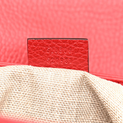 Gucci Dollar Calfskin Medium Interlocking G Top Handle Shoulder Bag Red 7 of 11