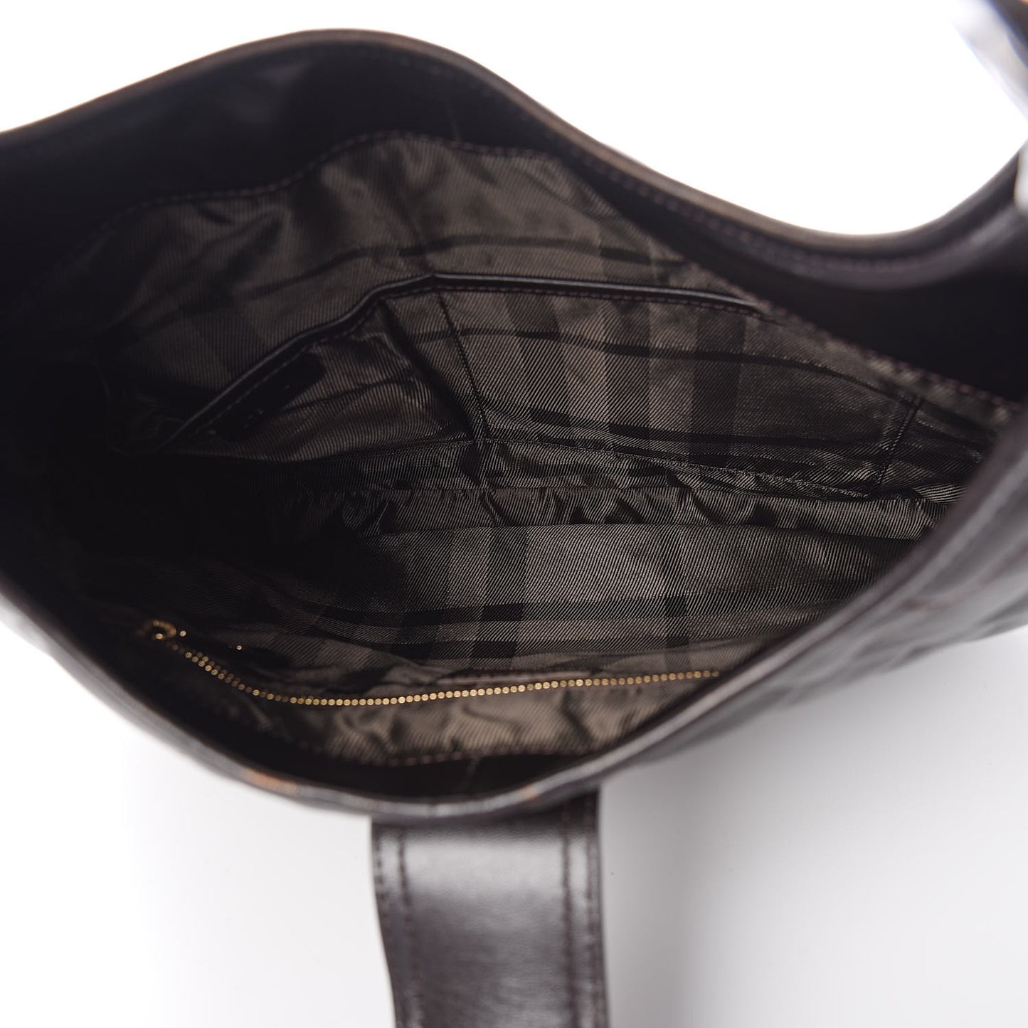 Calfskin Quilted Brook Hobo Dark Brown