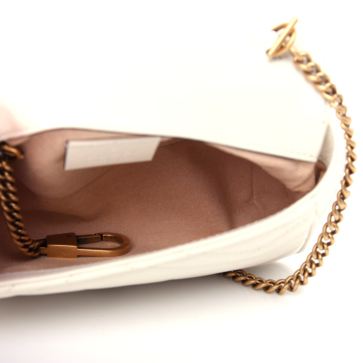 Gucci Calfskin Matelasse Super Mini GG Marmont Shoulder Bag White 5 of 11