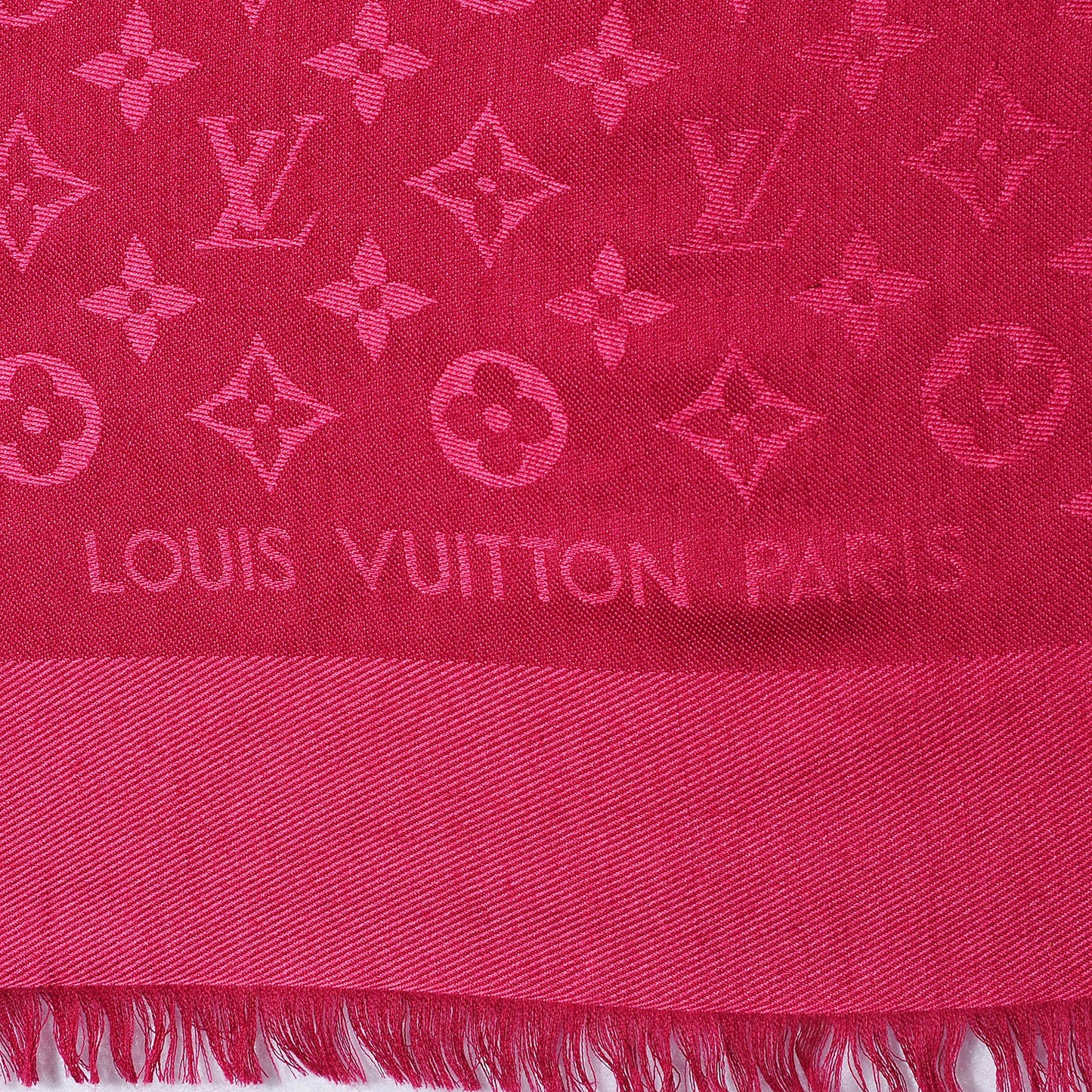 Silk Wool Monogram Shawl Pomme D'Amour