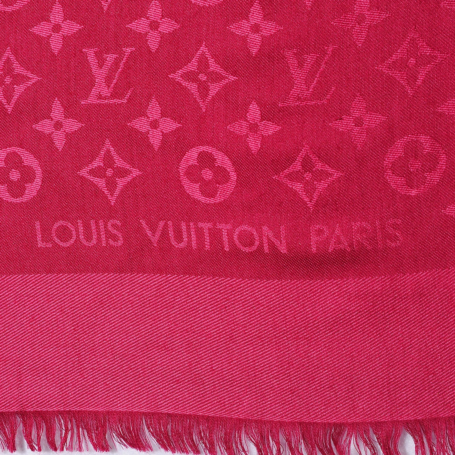 Louis Vuitton Silk Wool Monogram Shawl Pomme D'Amour 5 of 5