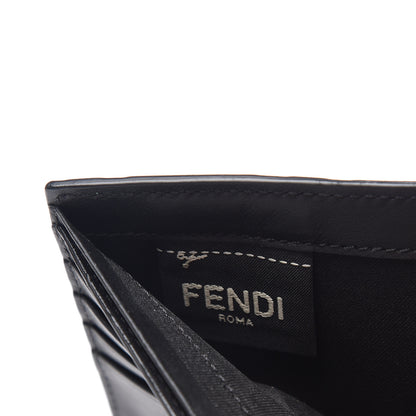 Fendi Vitello FF 1974 Embossed Bi-Fold Wallet Maya Black 6 of 7