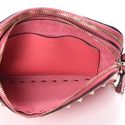 Valentino Garavani Pebbled Calfskin Rockstud Chain Pouch Shoulder Bag Shadow Pink 5 of 9