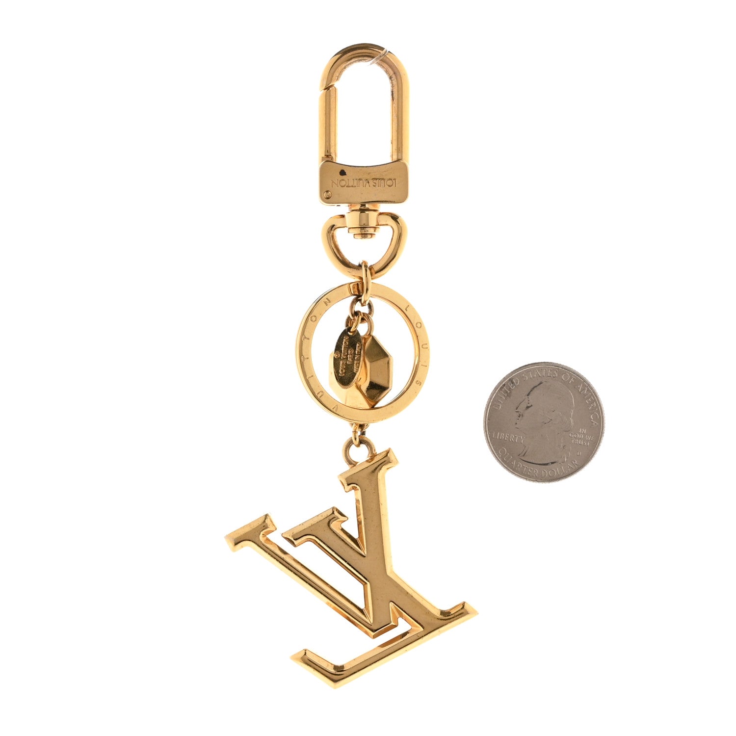 Louis Vuitton LV Facettes Bag Charm Key Holder Gold 2 of 7