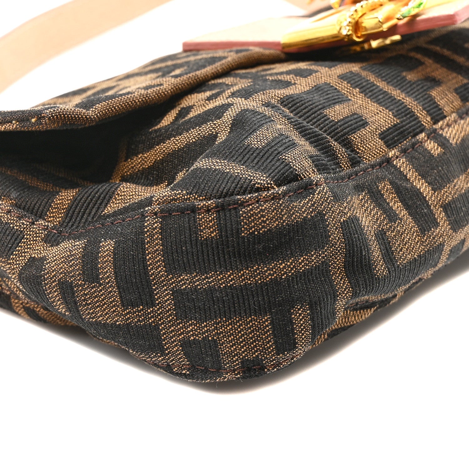 Fendi Zucca Crystal Flower Baguette Tobacco 8 of 9