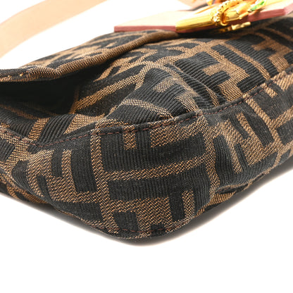 Fendi Zucca Crystal Flower Baguette Tobacco 8 of 9