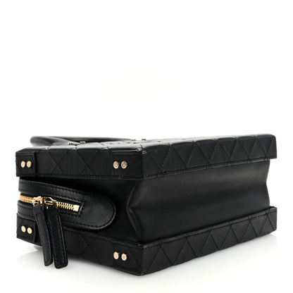 Chanel Calfskin Quilted Studded Square Vanity Case Black 4 of 10
