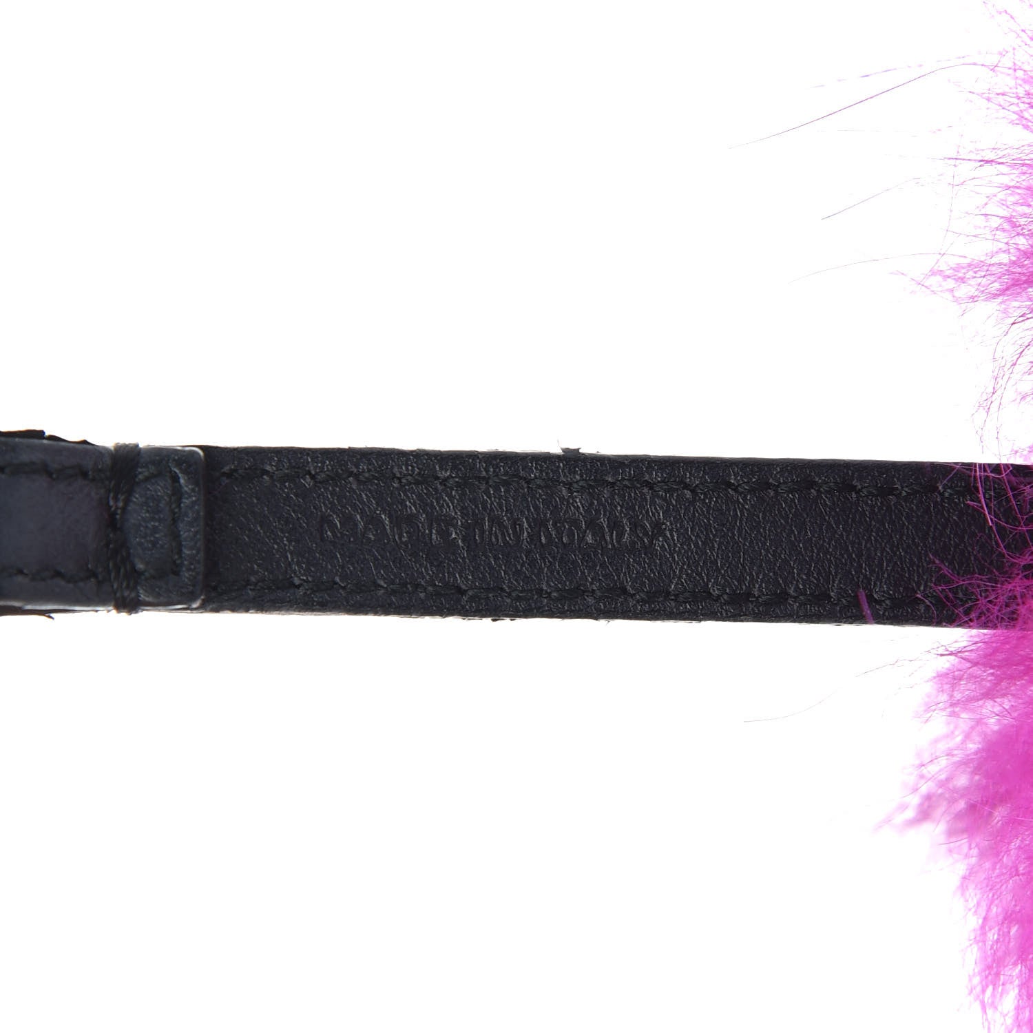 Fendi Fox Mink Goat Fur Oret Monster Bag Bug Charm Orchid Black 3 of 4