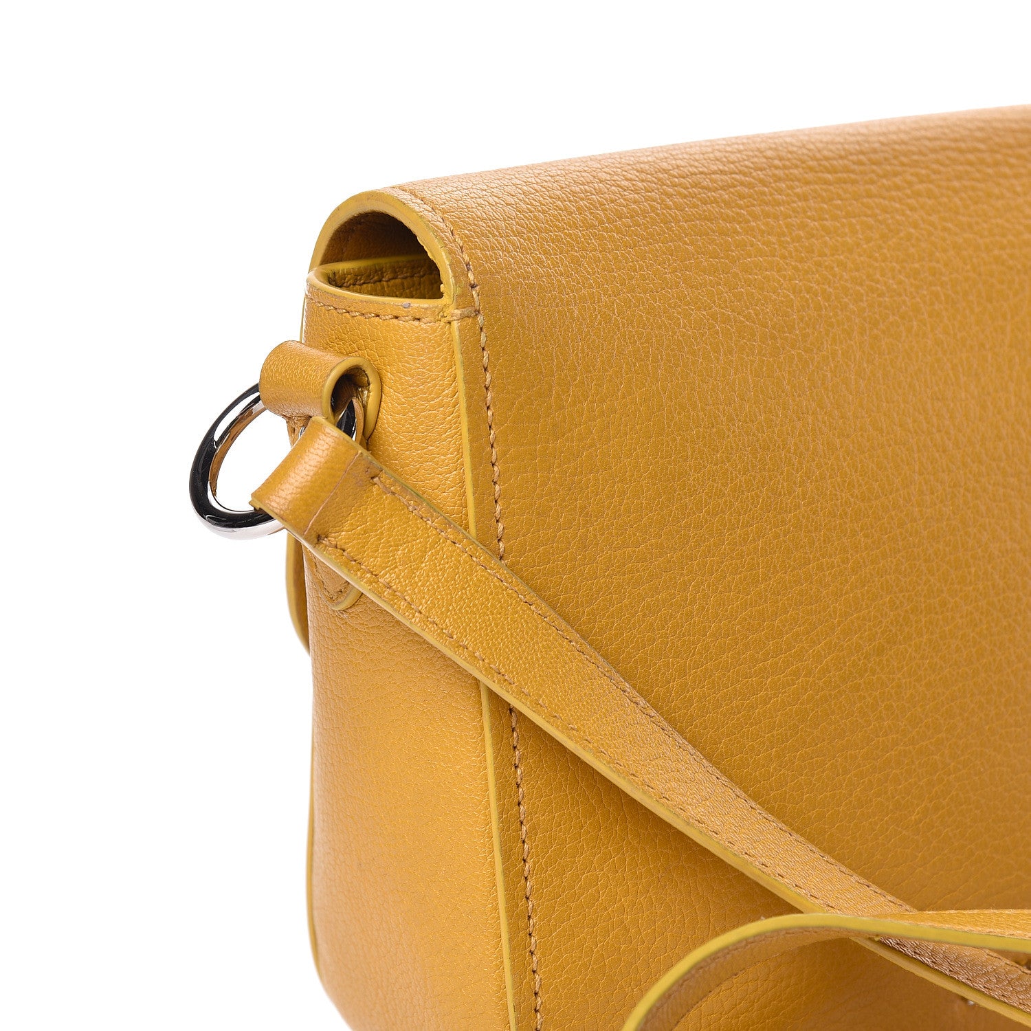 Miu Miu Goatskin Madras Shoulder Bag Yellow 11 of 18