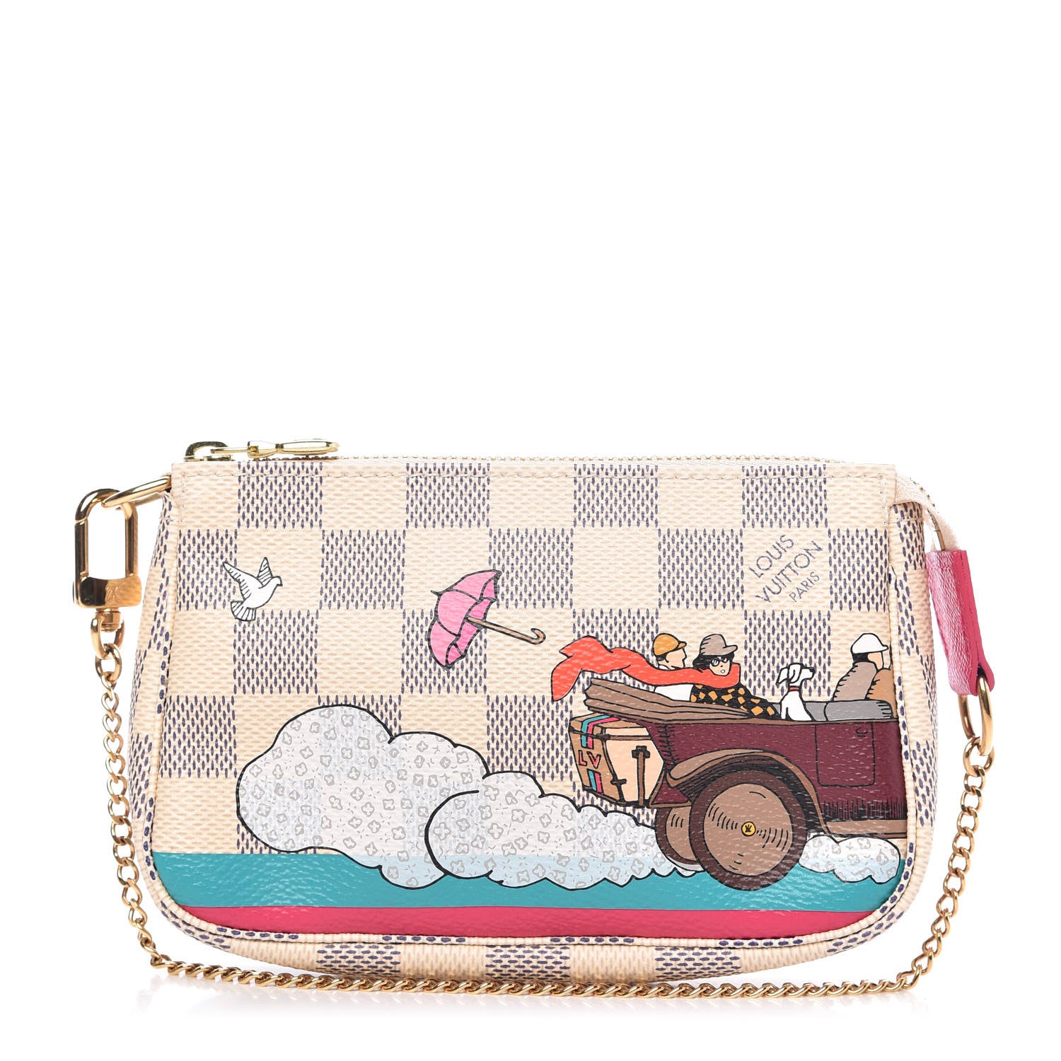 Louis Vuitton Damier Azur 2015 Christmas Animation Mini Pochette Accessories 1 of 10