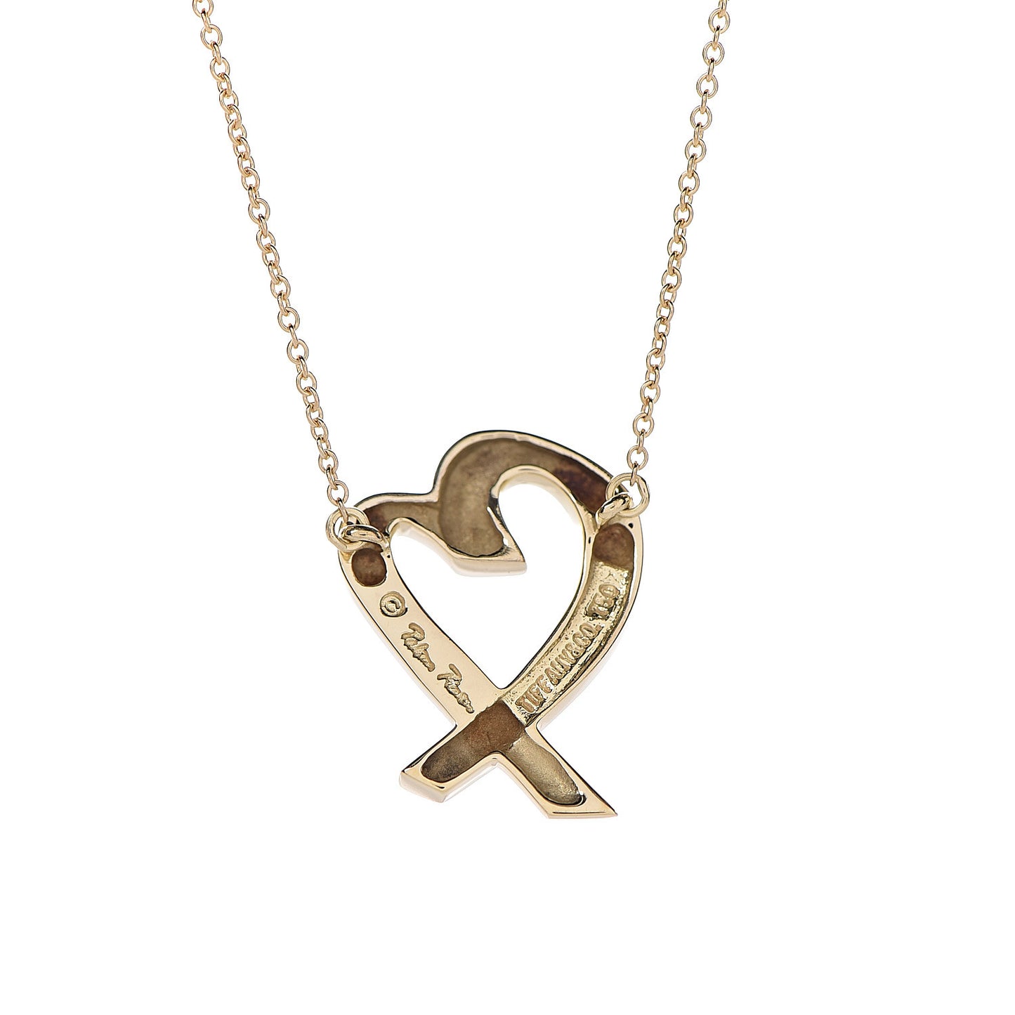 18K Yellow Gold Small Paloma Picasso Loving Heart Pendant Necklace