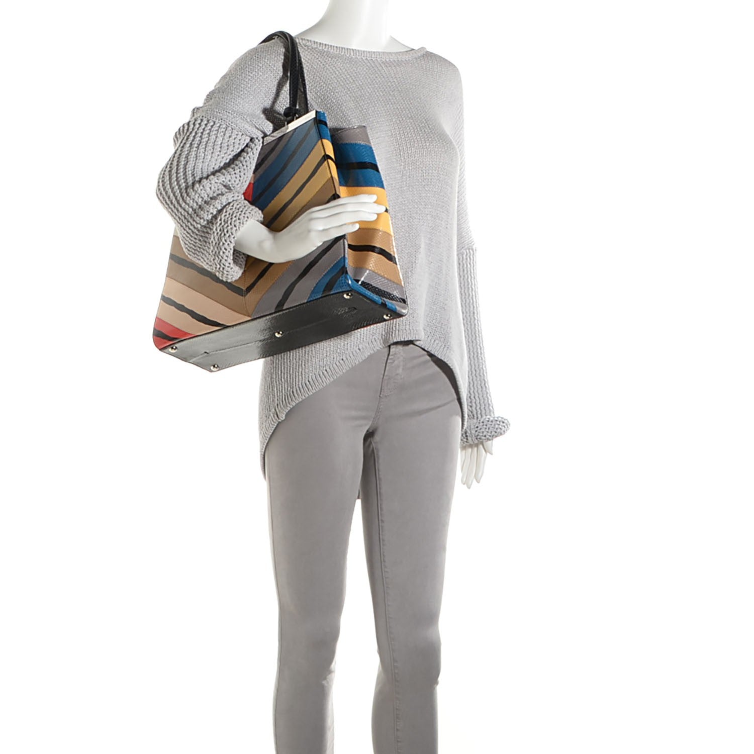 Fendi Ayers Printed Large 3Jours Tote Black Multicolor 2 of 13