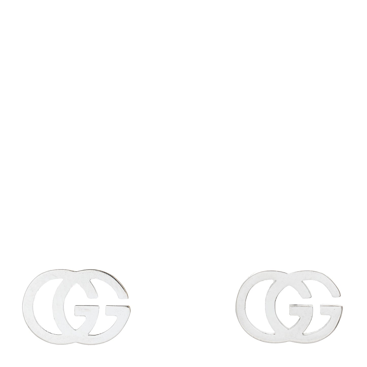 18K White Gold GG Tissue Stud Earrings