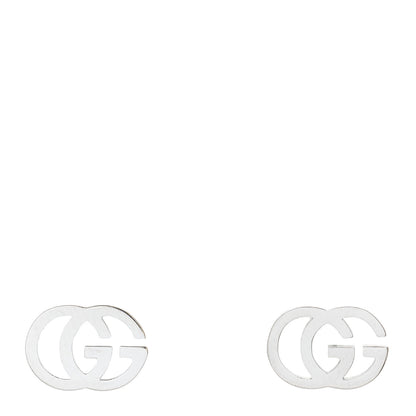 Gucci 18K White Gold GG Tissue Stud Earrings 1 of 6