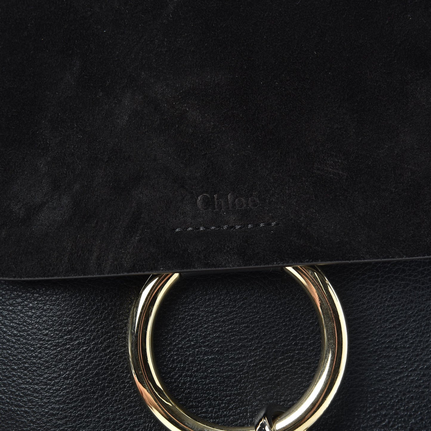 Suede Calfskin Small Faye Backpack Black