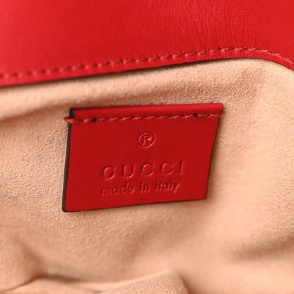 Gucci Calfskin Matelasse Super Mini GG Marmont Shoulder Bag Hibiscus Red 6 of 11