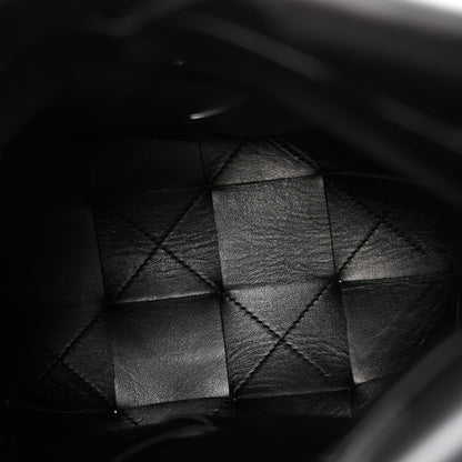Bottega Veneta Nappa Maxi Intrecciato Clasp Bucket Bag Black 5 of 11