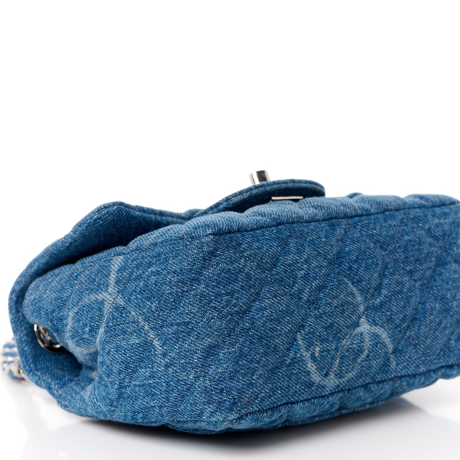 Chanel Denim CC Quilted Mini Square Flap Blue 10 of 11