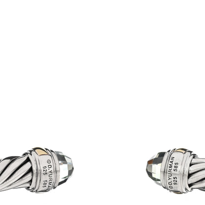 David Yurman Sterling Silver 14K Yellow Gold Prasiolite 7mm Cable Classics Bracelet 3 of 3