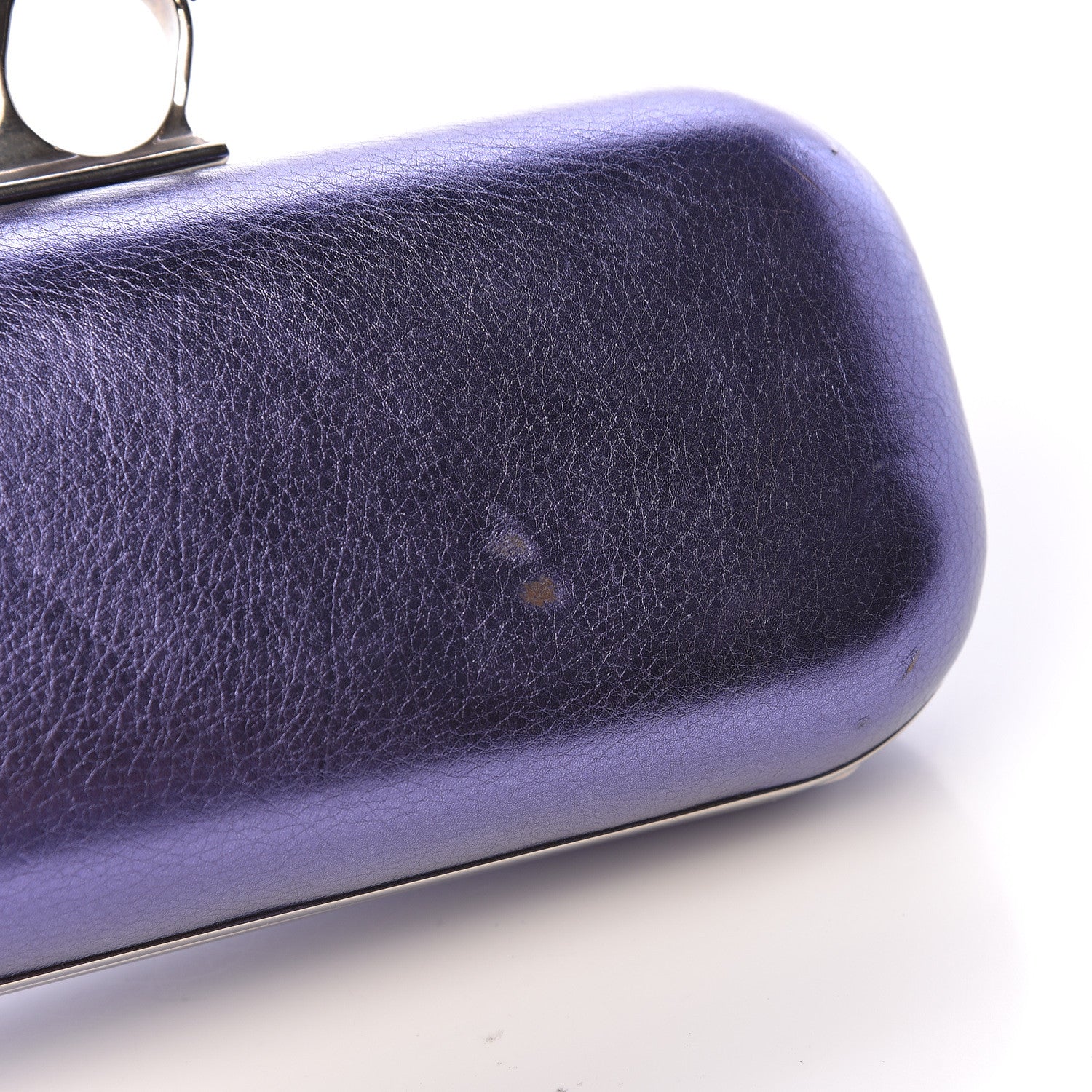Alexander McQueen Metallic Nappa Knucklebox Clutch Purple 11 of 15