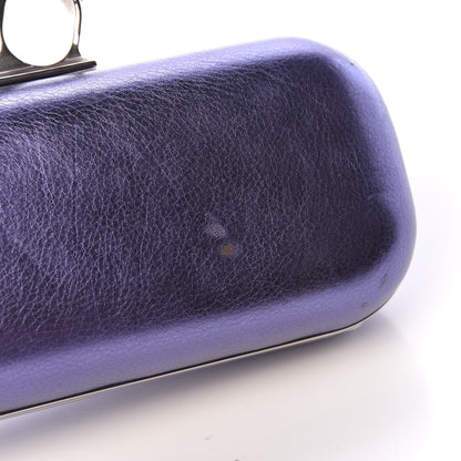Alexander McQueen Metallic Nappa Knucklebox Clutch Purple 11 of 15