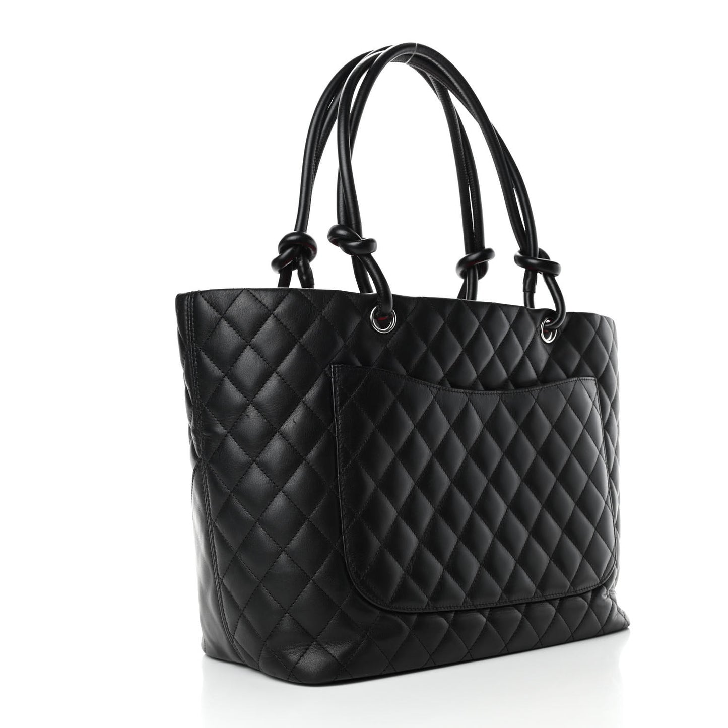 Calfskin Quilted Large Cambon Tote Black