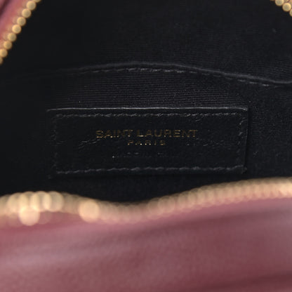 Saint Laurent Grain De Poudre Matelasse Chevron Quilted Round Vinyle Camera Bag Rouge Legion 5 of 8