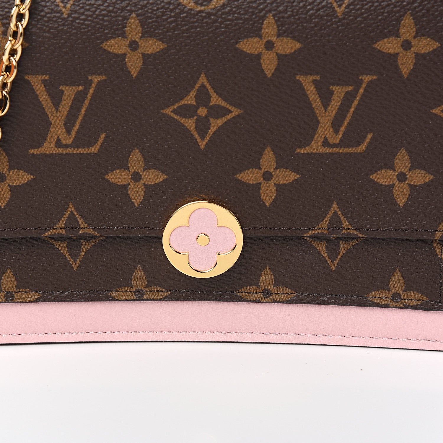 Louis Vuitton Monogram Flore Chain Wallet Rose Ballerine 9 of 10