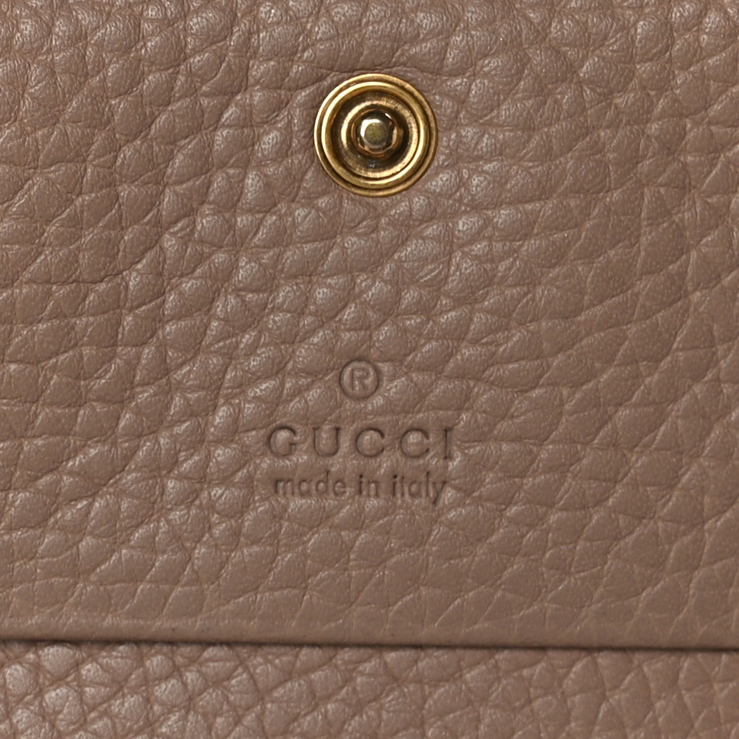 Gucci Pebbled Calfskin Animalier Card Case Beige 6 of 6