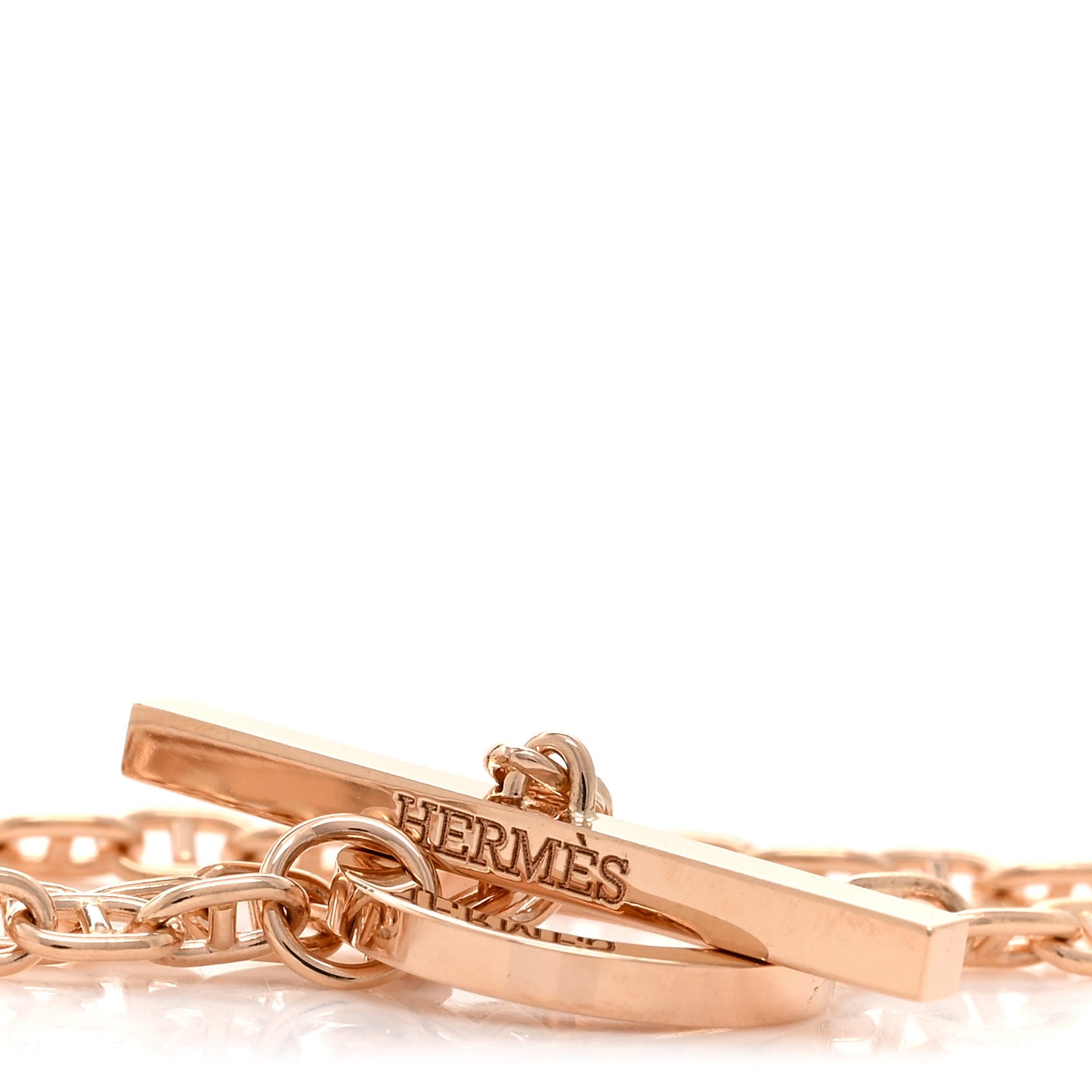 18K Rose Gold Diamond GM Chaine D'Ancre Contour Pendant Necklace ST