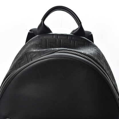 Fendi Vitello Grace FF 1974 Embossed Backpack Black 6 of 8