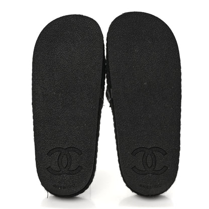 Chanel Braided Knit CC Mules 37 Black Gold 5 of 8
