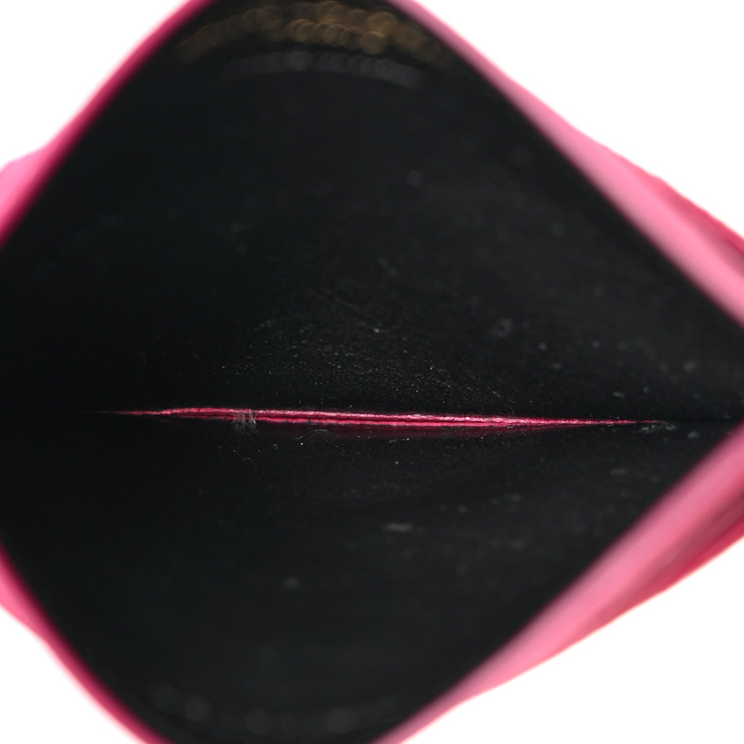 Saint Laurent Grain De Poudre Matelasse Chevron Monogram Credit Card Case Fresh Fuxia 5 of 7