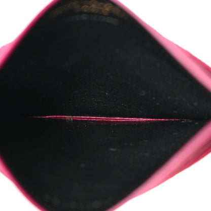 Saint Laurent Grain De Poudre Matelasse Chevron Monogram Credit Card Case Fresh Fuxia 5 of 7