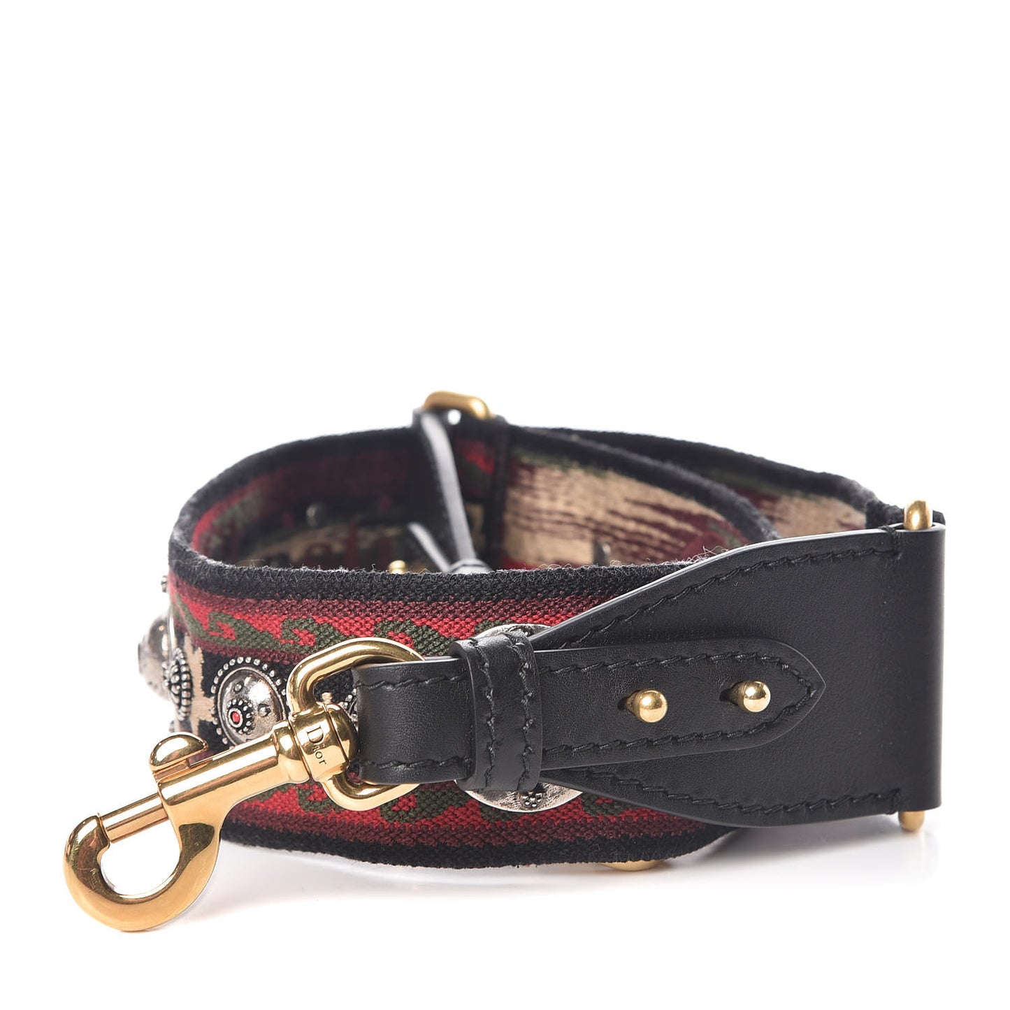 Canvas Embroidered Studded Bohemian Shoulder Strap Red