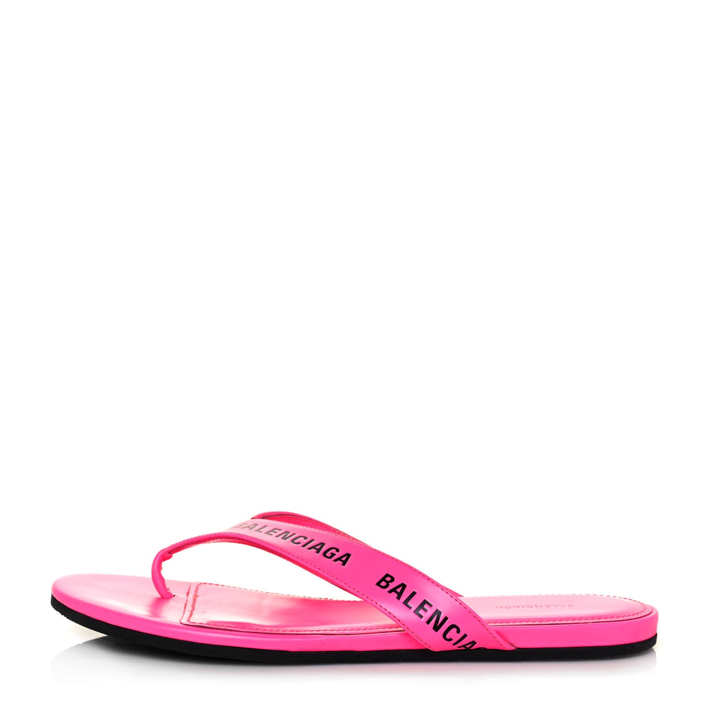Calfskin Logo Thong Sandals 35 Neon Pink