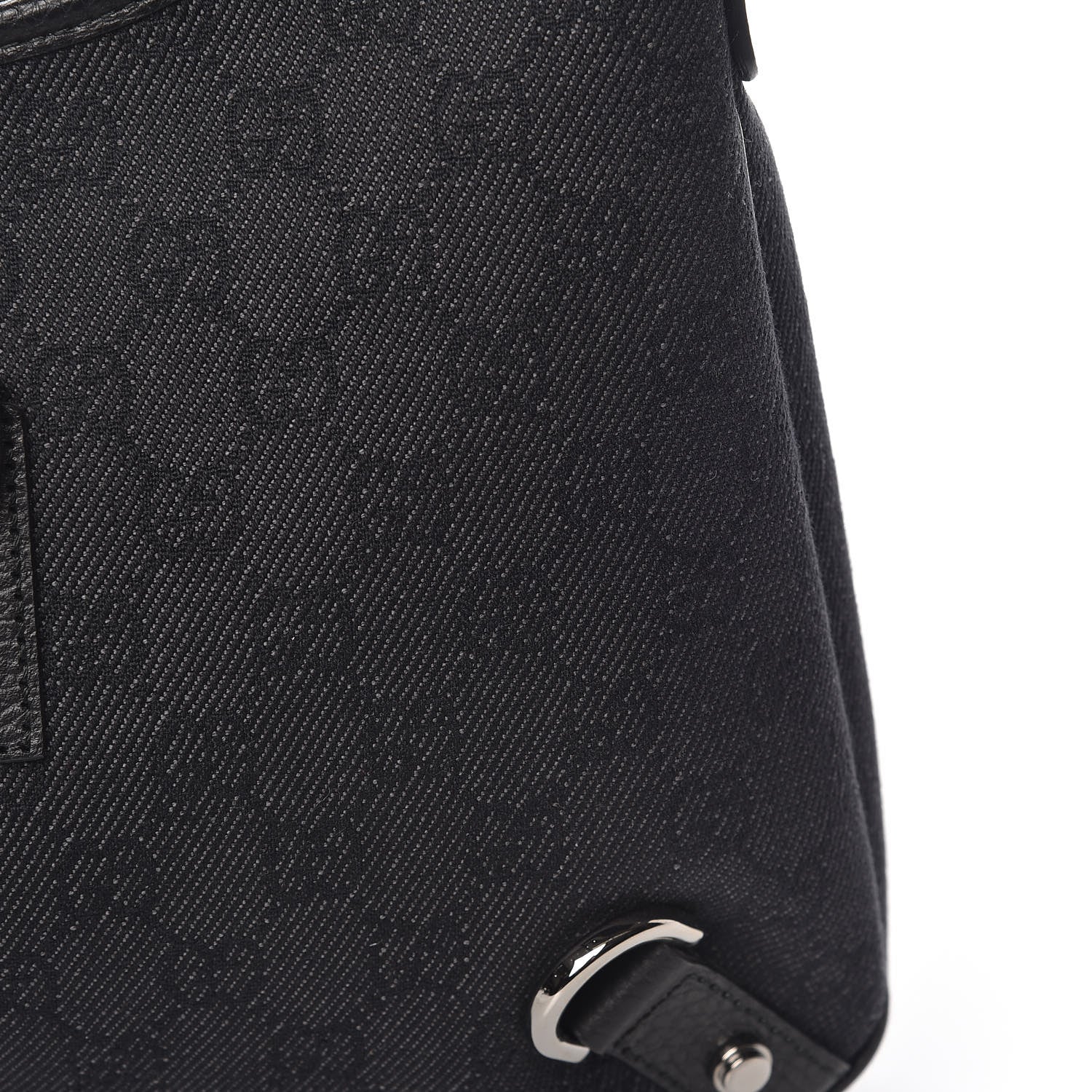 Gucci Denim Monogram Abbey D Ring Hobo Black 15 of 15