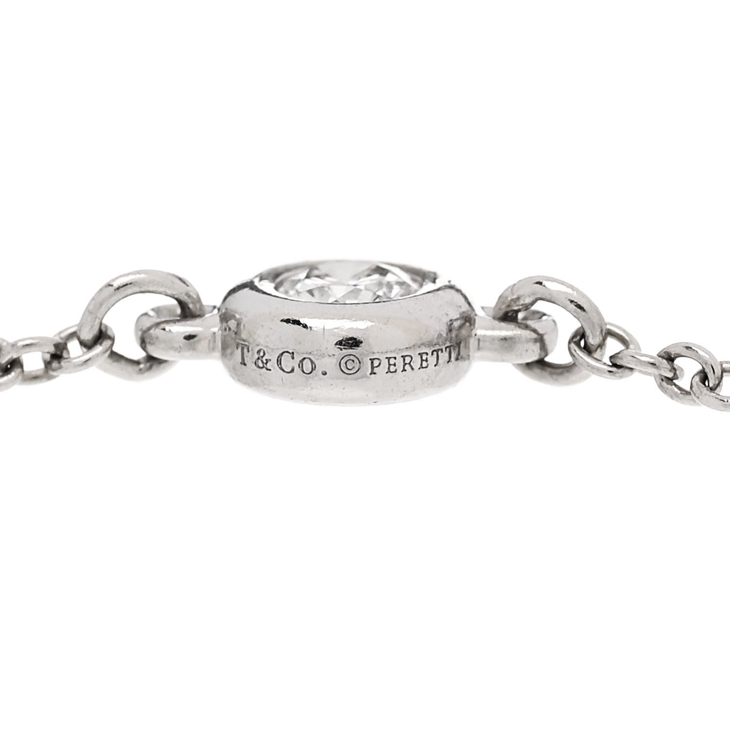 Tiffany Platinum Diamond Elsa Peretti Diamonds by the Yard Chain Ring 61 9.5 6 of 7