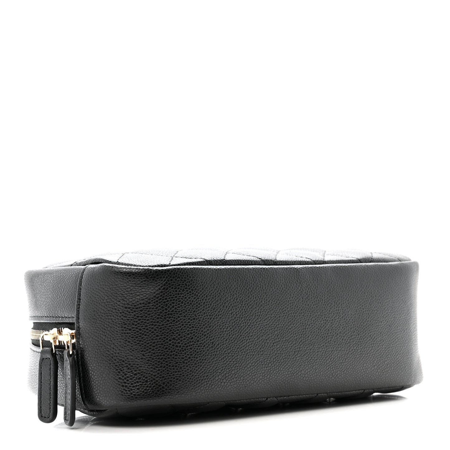Caviar Quilted Medium Curvy Pouch Cosmetic Case Black