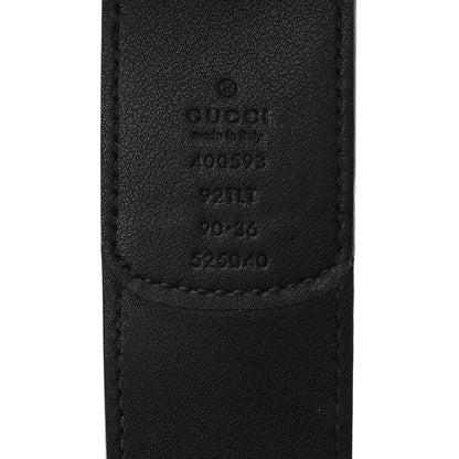 Gucci GG Supreme Monogram Matte Plutone Calfskin Double G 30mm Belt 90 36 Beige Ebony Black 3 of 4