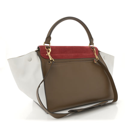 Celine Smooth Calfskin Suede Medium Tri-Color Trapeze Vermillion 3 of 14