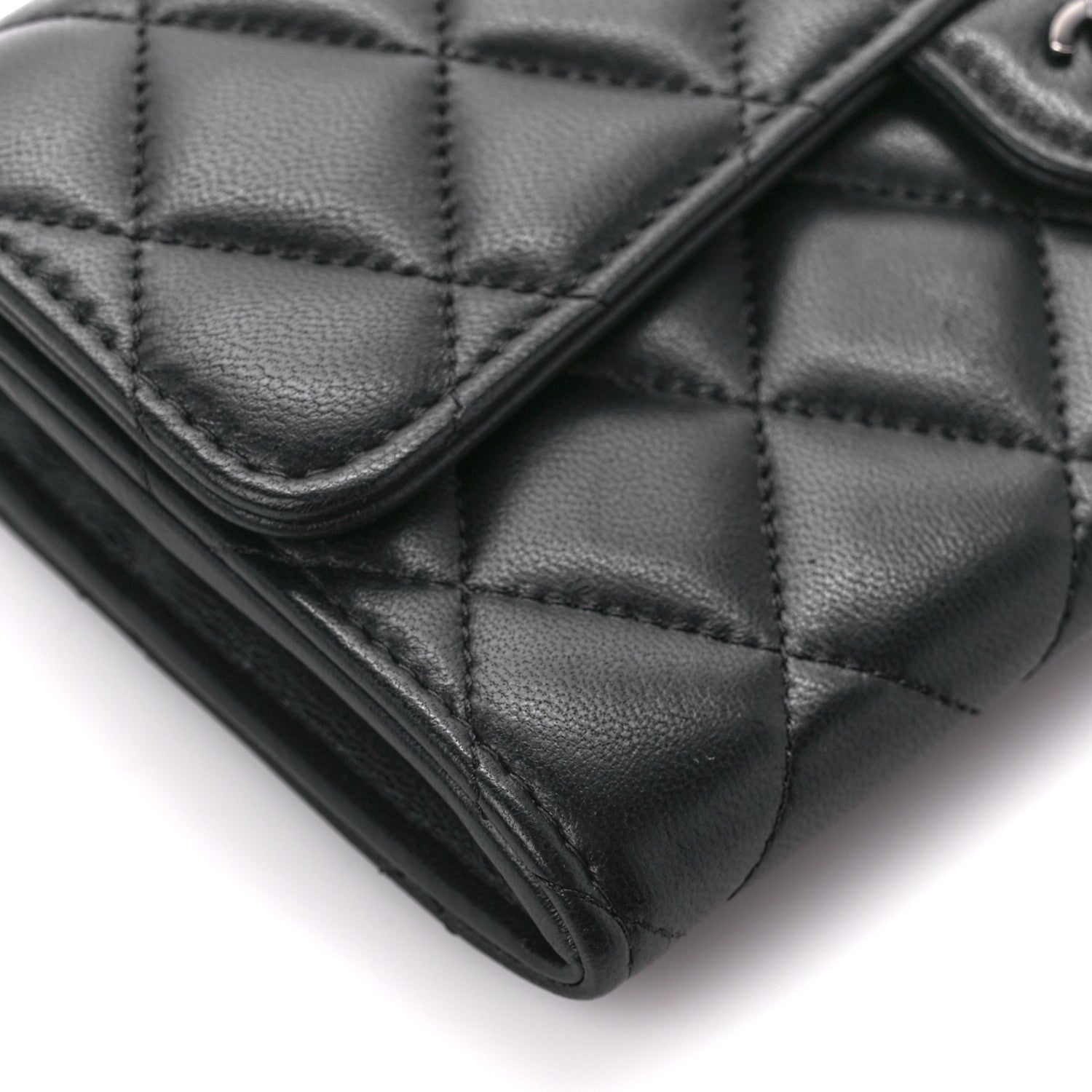 Chanel Lambskin Quilted Large Gusset Flap Wallet So Black 11 of 15