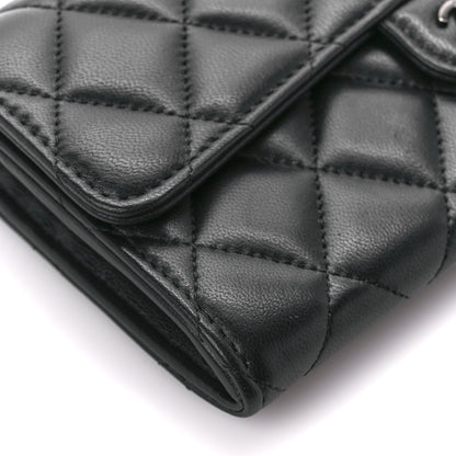 Chanel Lambskin Quilted Large Gusset Flap Wallet So Black 11 of 15