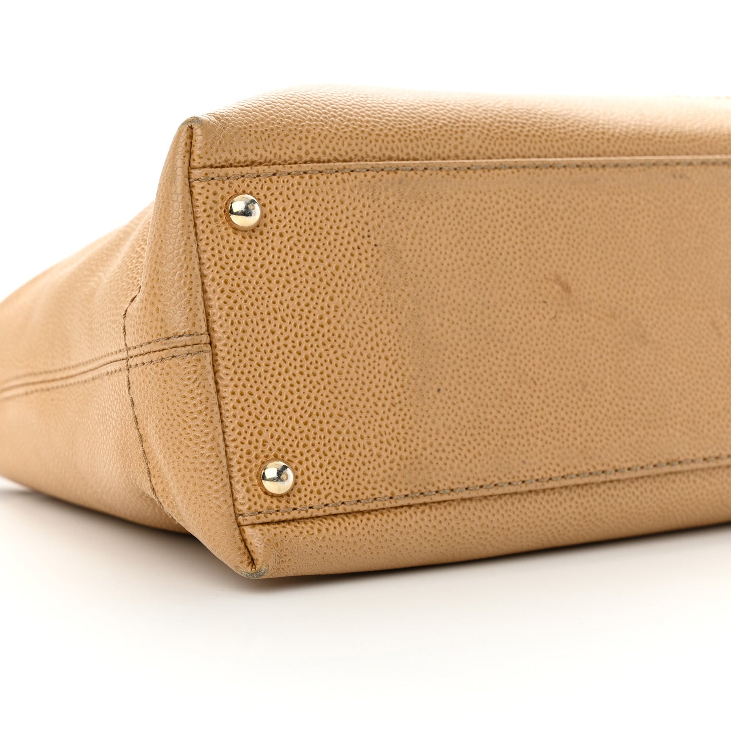 Caviar CC Wood Chain Hobo Beige