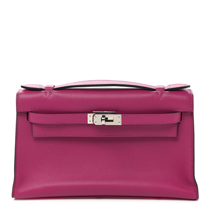 Hermes Swift Kelly Pochette Clutch Rose Pourpre 1 of 7