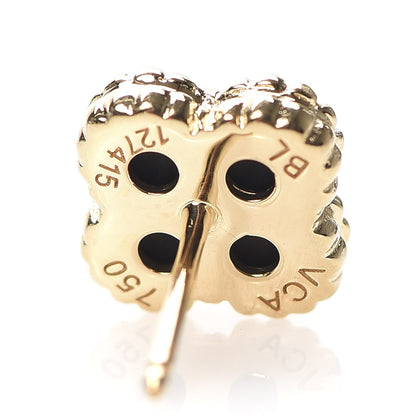 Van Cleef & Arpels 18K Yellow Gold Black Onyx Sweet Alhambra Earrings 4 of 4