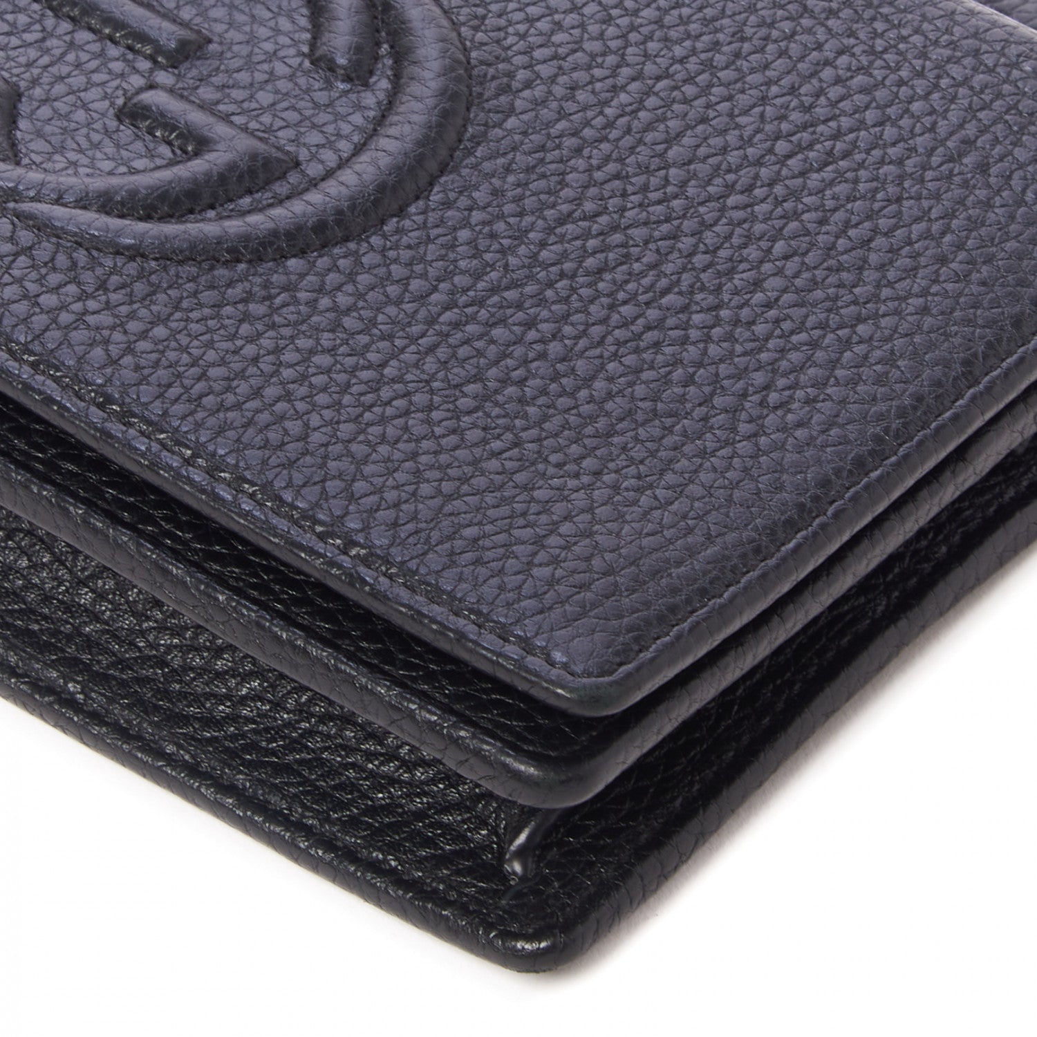 Gucci Pebbled Calfskin Soho Wallet on Chain Black 6 of 7