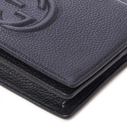 Gucci Pebbled Calfskin Soho Wallet on Chain Black 6 of 7
